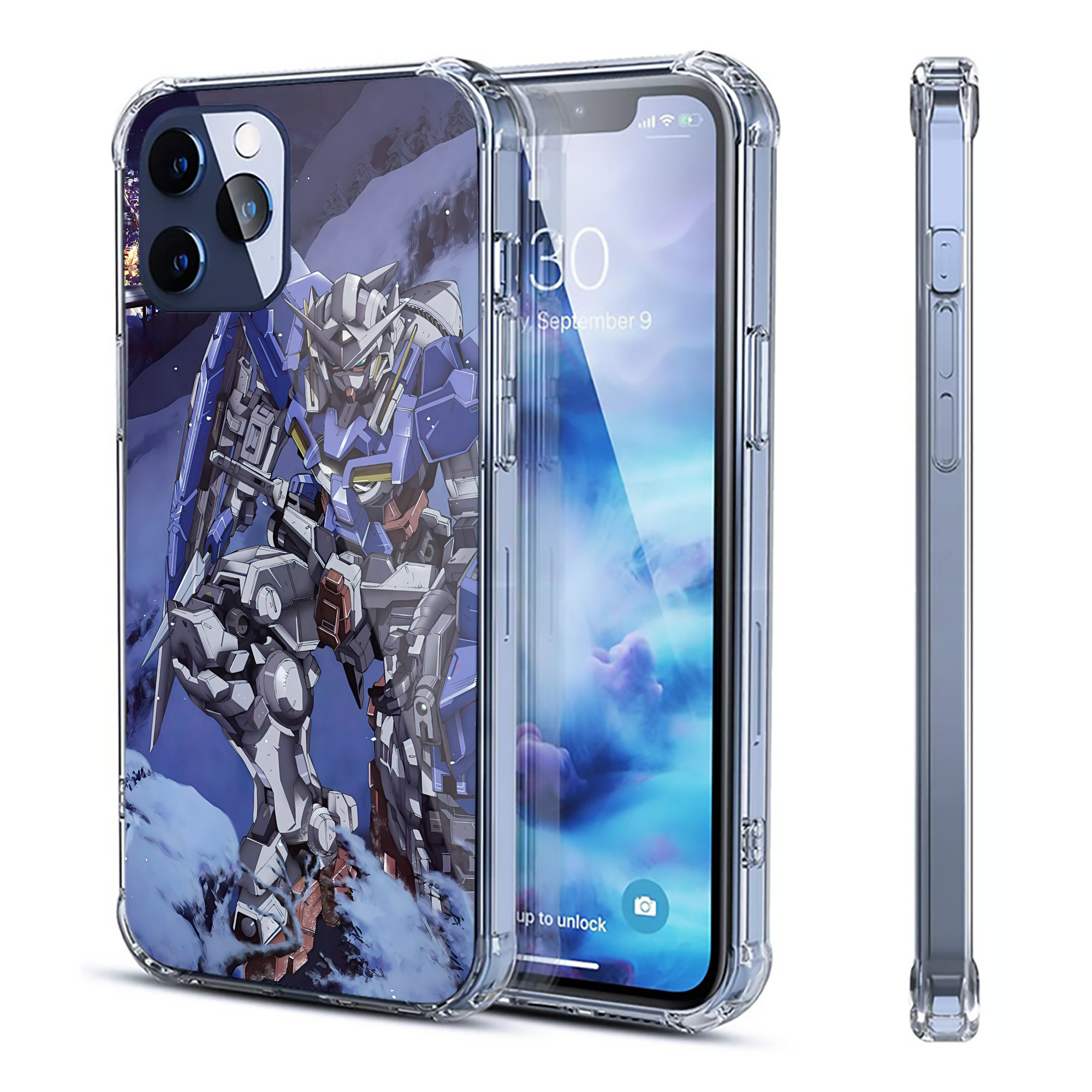 （画像用） 機動戦士ガンダム Mobile Suit Gundam 【iPhone 12シリーズ対応】透明スマホケース（クリアソフトケース）